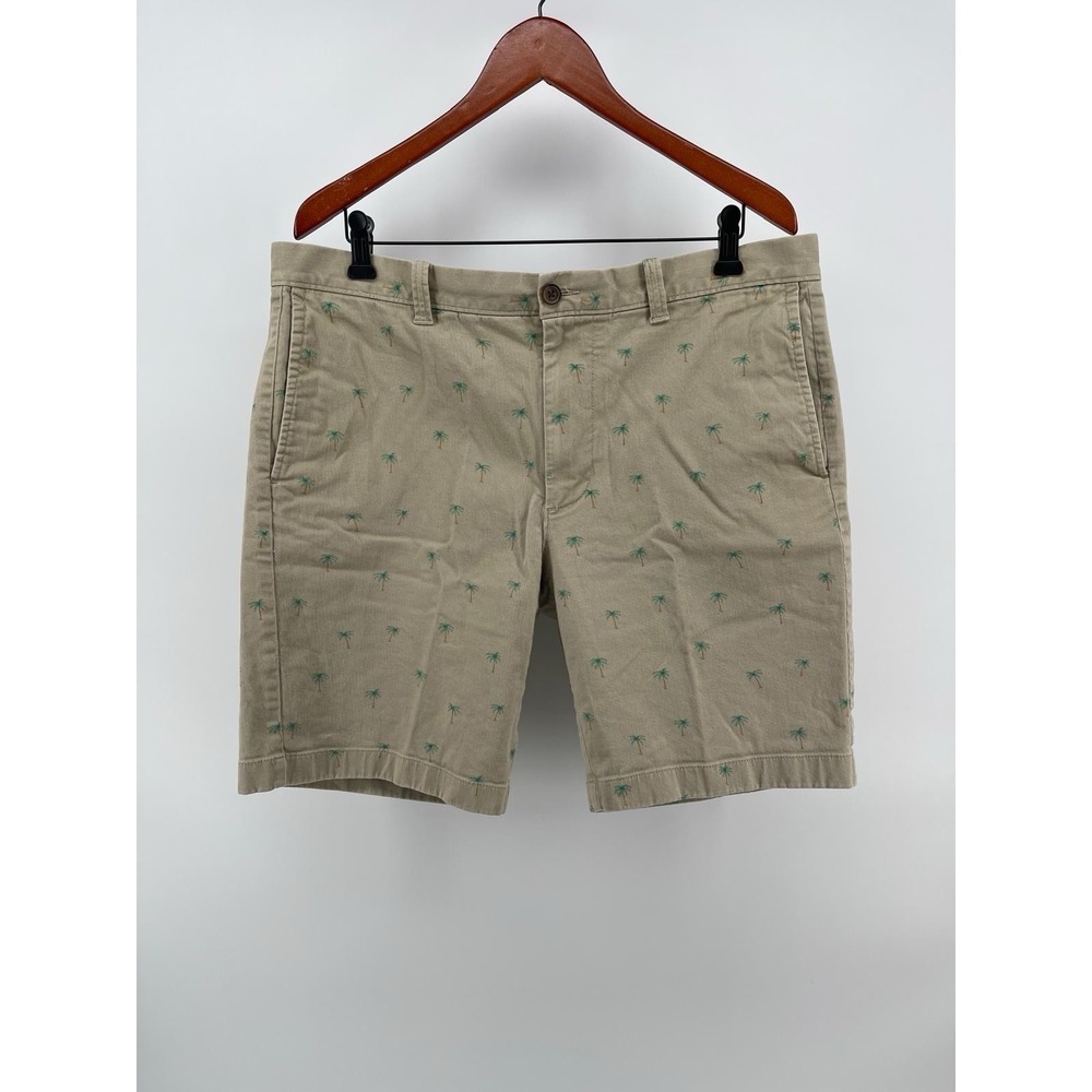 J.Crew Palm Tree Shorts Mens 36 Khaki 9" Inseam Summer Beach Casual Y2K